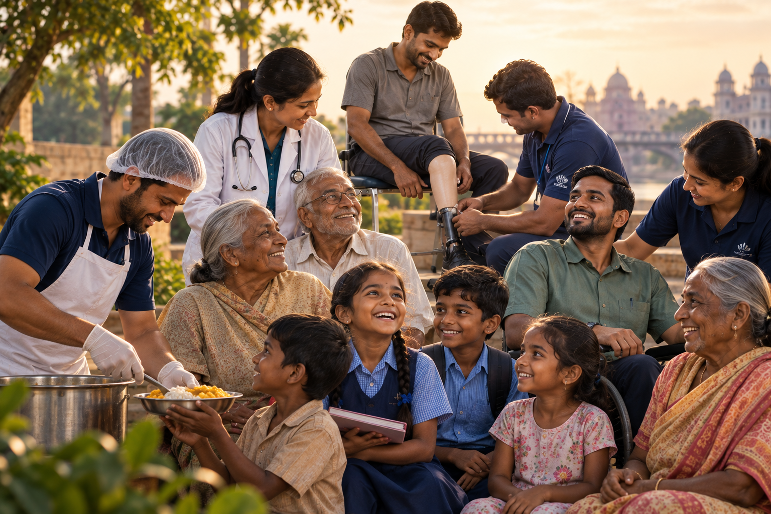 Beneficiaries and volunteers of the Foundation